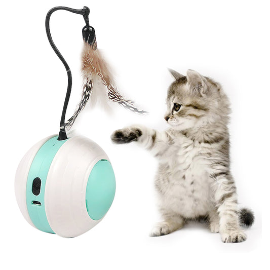 Interactive Cat Toys Ball Automatic Cat Toys for Indoor with LED Light and Sound