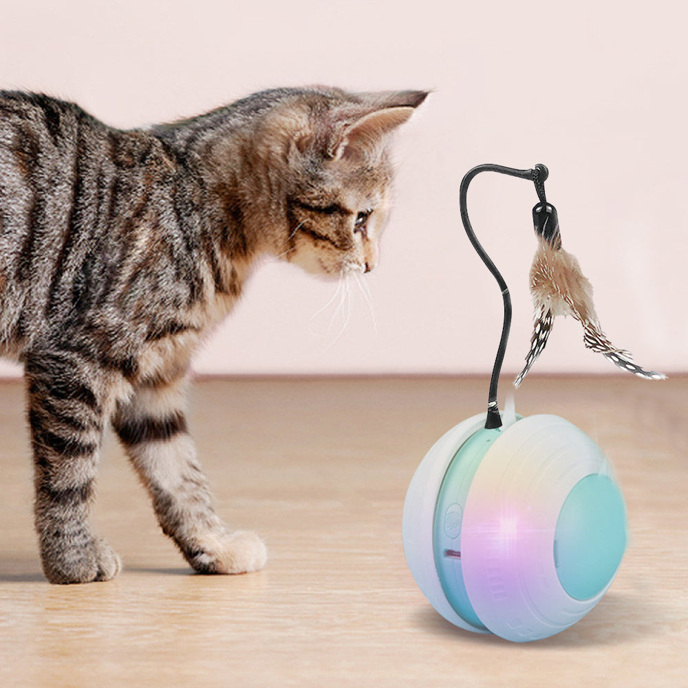 Interactive Cat Toys Ball Automatic Cat Toys for Indoor with LED Light and Sound
