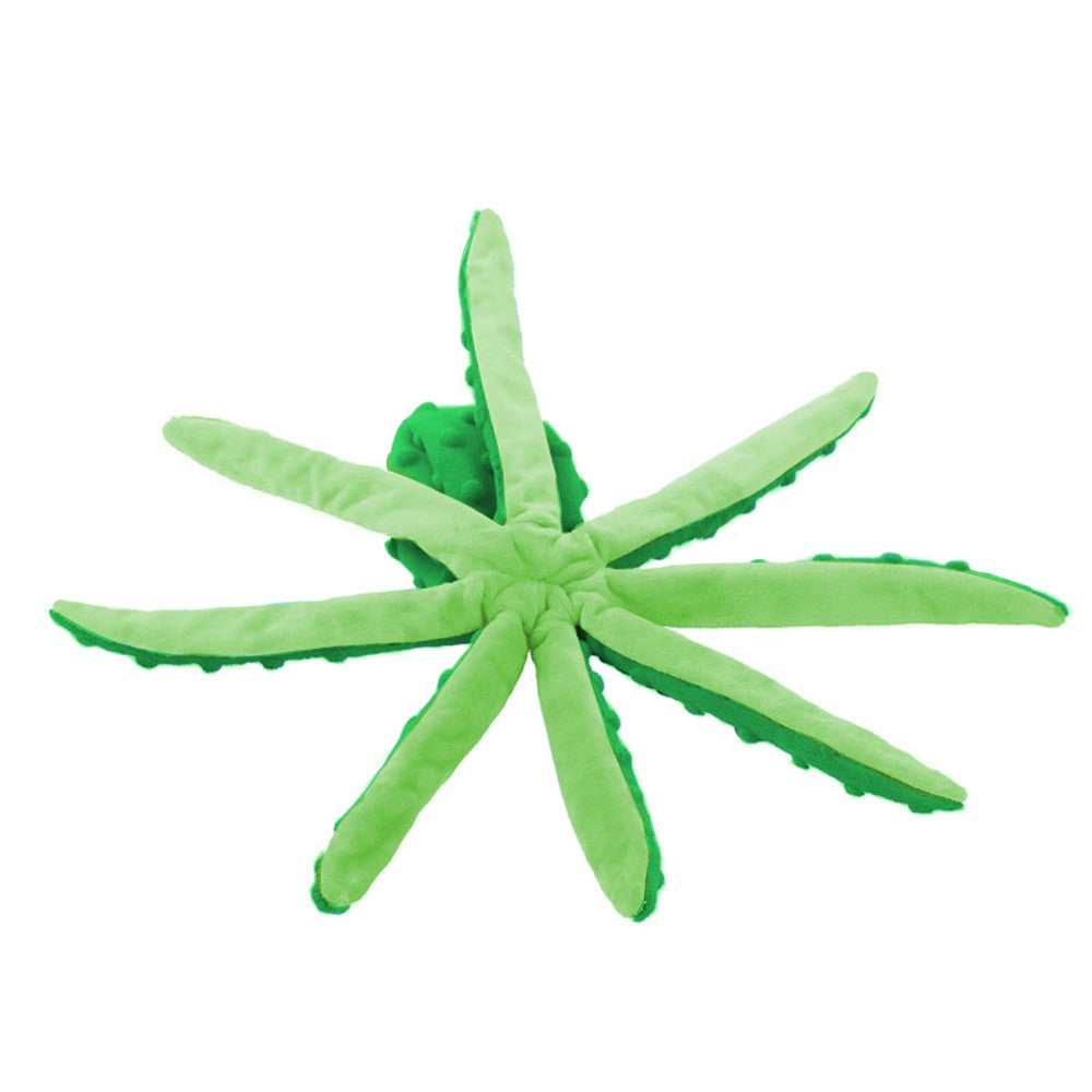 Pet Dog Squeaky Toys Octopus Shaped Dog Chew Toys Plush Dog Toys Green