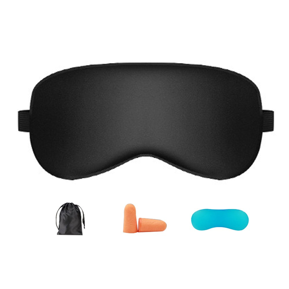 Adjustable Mulberry Silk Sleep Eye Mask Blindfold Travel Eye Mask with Bag Black