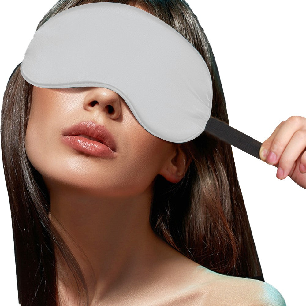 Adjustable Mulberry Silk Sleep Eye Mask Blindfold Travel Eye Mask with Bag Silver