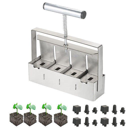 Handheld Soil Blocker Maker Metal Seedling Plant Soil Blocking Tool