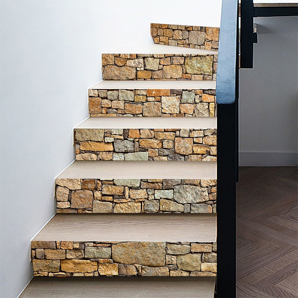 1 X Set of 13 Sheets Self Adhesive Stair Stickers Refurbished Staircase Decals