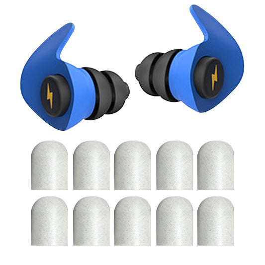 Earplugs for Sleeping Noise Canceling Reusable Silicone Ear Plugs with 5 Pairs Sponge Earplugs Blue