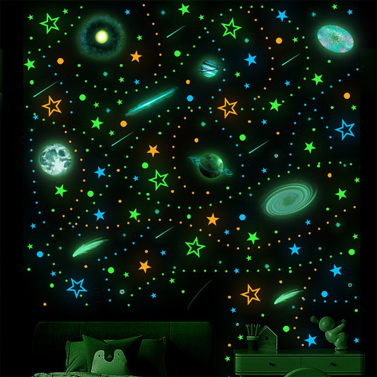 1 X Glow in the Dark Wall Decals Kit Self Adhesive Luminous Stars Wall Sticker Children's Room Wallpaper