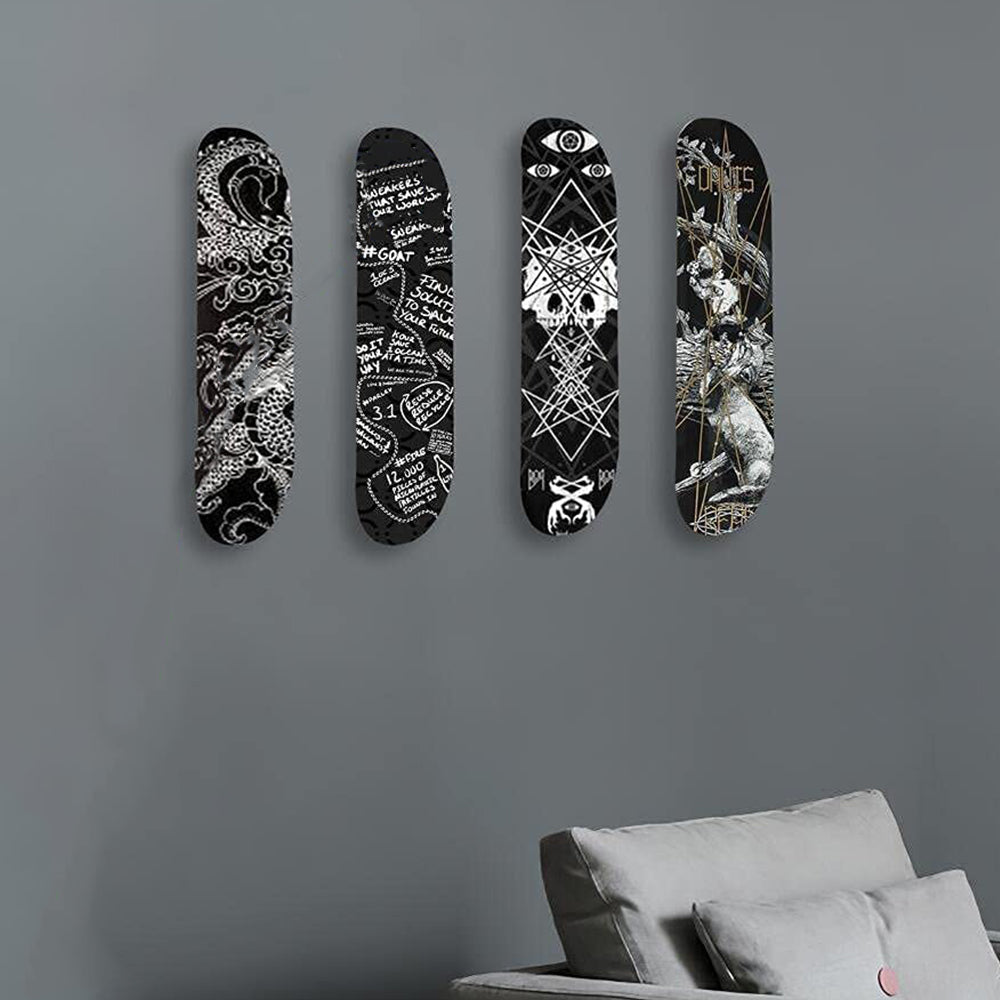 4 X Skateboard Deck Display Holder Skateboard Accessories Wall Mount Skate Deck Hanger
