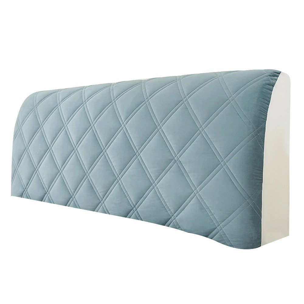 180x70cm Soft Thicken Quilted Bed Headboard Cover Bed Head Slipcover Dustproof Bed Head Backrest Protector Blue