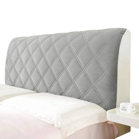 200x70cm Soft Thicken Quilted Bed Headboard Cover Bed Head Slipcover Dustproof Bed Head Backrest Protector Grey