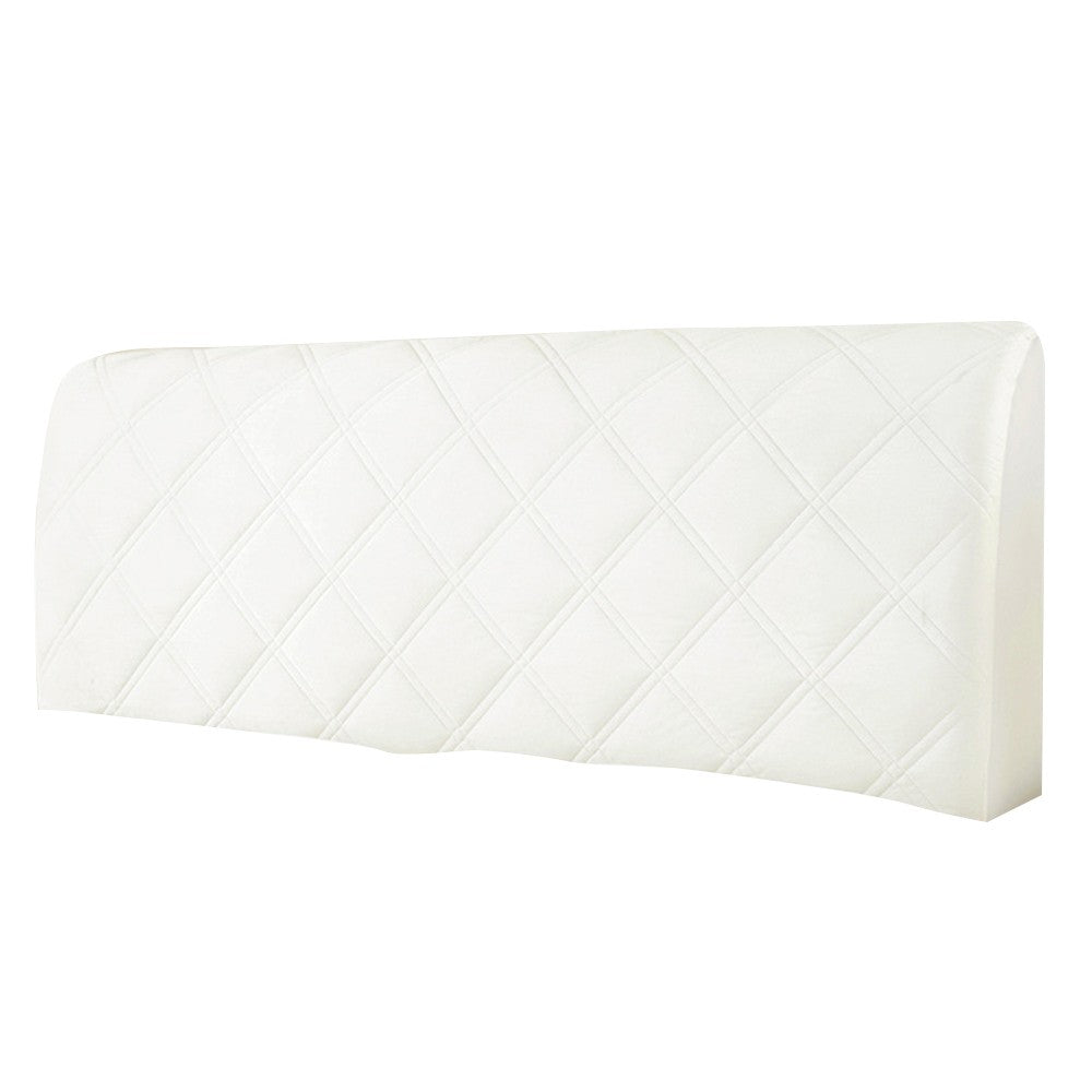200x70cm Soft Thicken Quilted Bed Headboard Cover Bed Head Slipcover Dustproof Bed Head Backrest Protector White