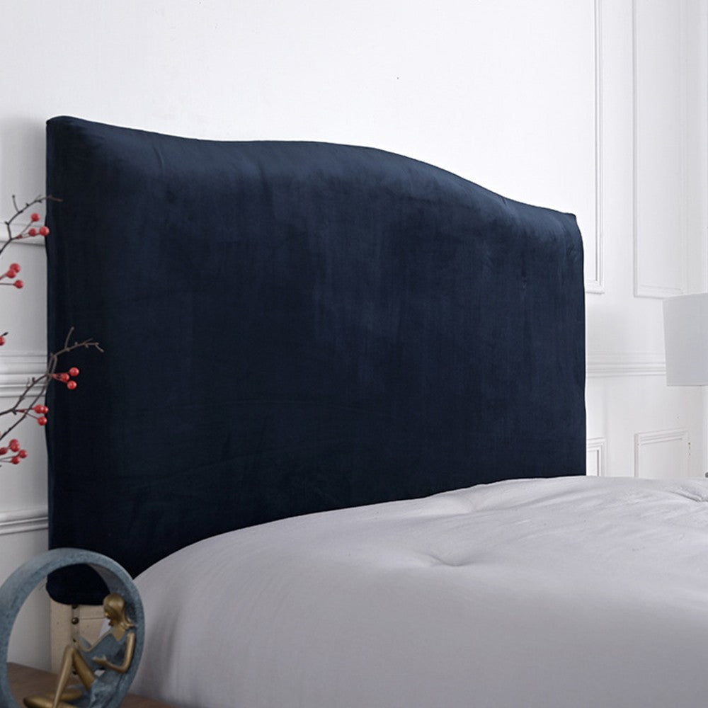 220x75cm Stretch Bed Headboard Cover Bed Head Slipcover Dustproof Bed Head Backrest Protector Navy Blue