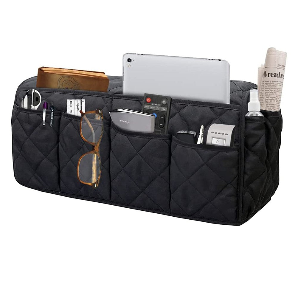 14 Pocket Sofa Armrest Organizer Remote Control Holder Storage Bag for Recliner Couch Armchair Black