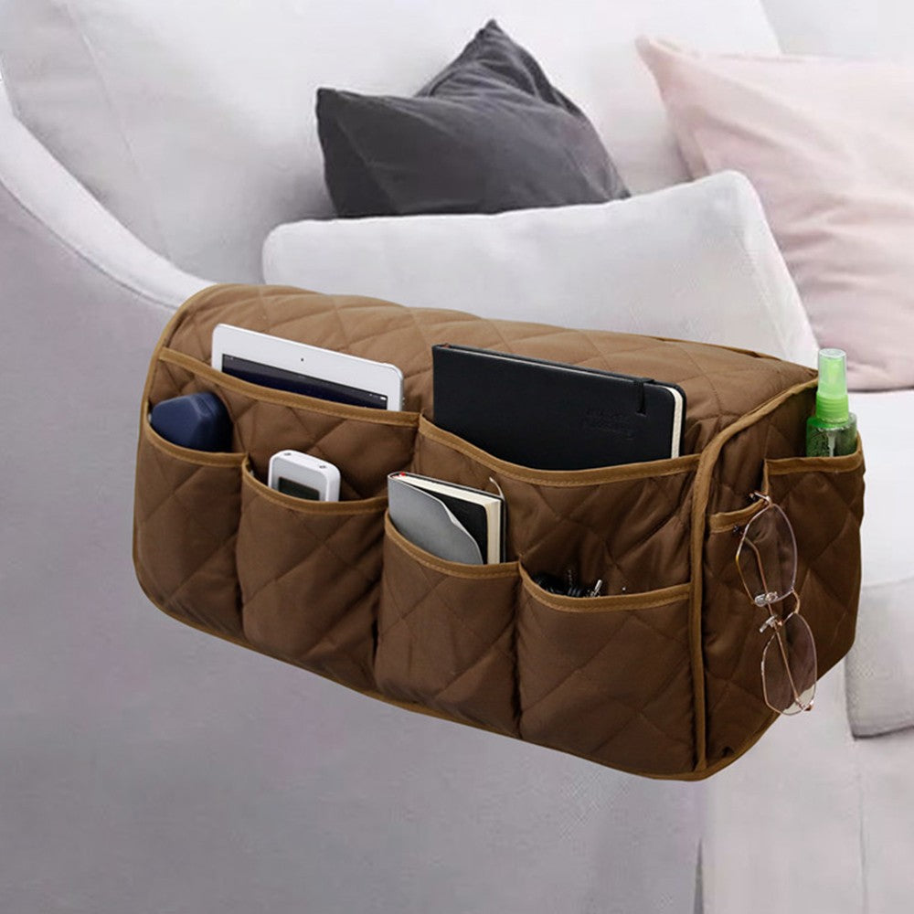 14 Pocket Sofa Armrest Organizer Remote Control Holder Storage Bag for Recliner Couch Armchair Coffee