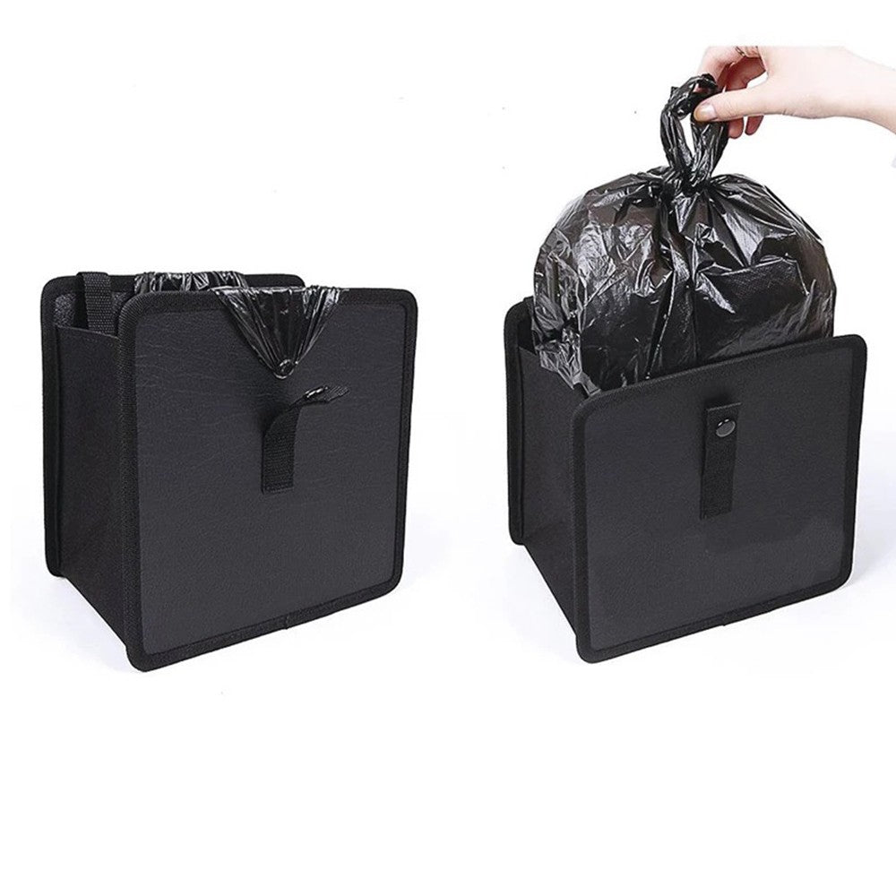 27.5x14.5x27.5cm Foldable Car Trash Can Rubbish Bin Garbage Bag Hanging Car Storage Bag