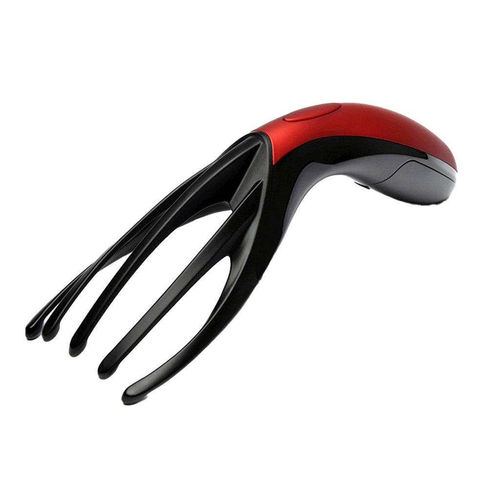 Electric Head Neck Vibration Massager Octopus Claw Scalp Massager Stress Relief Red