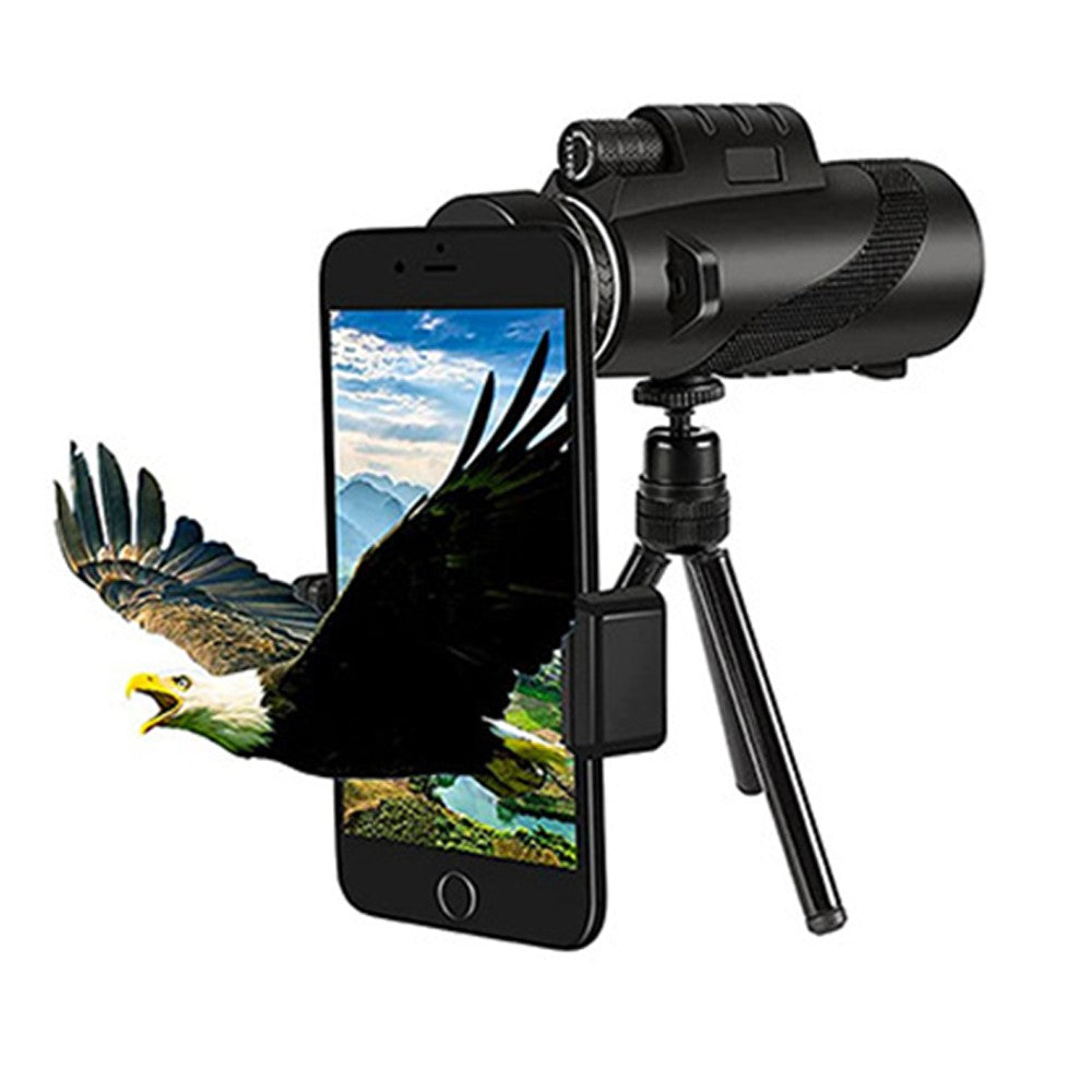 2 Sets of 10-12X Magnification HD Monocular Telescope with Smartphone Clip and Tripod for Travel Hiking Scenery