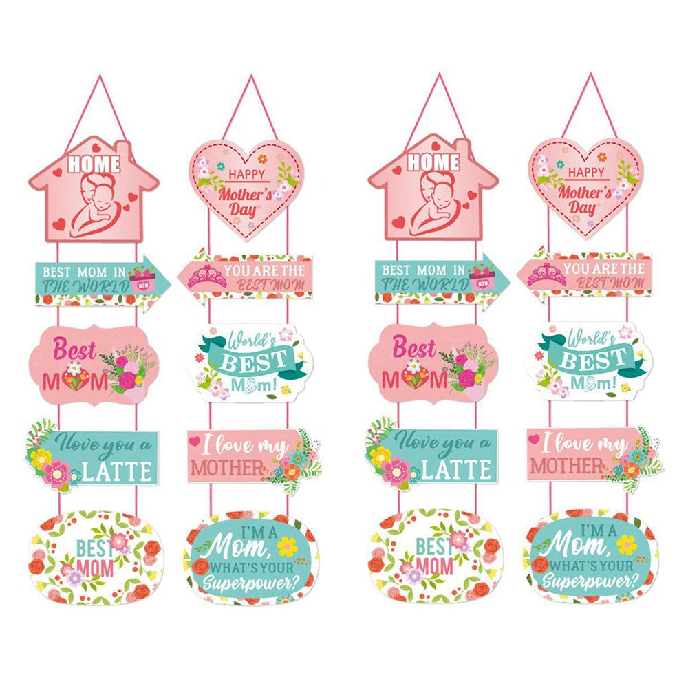 2 Sets of Mothers Day Door Banners Mothers Day Door Hanging Ornament Decoration