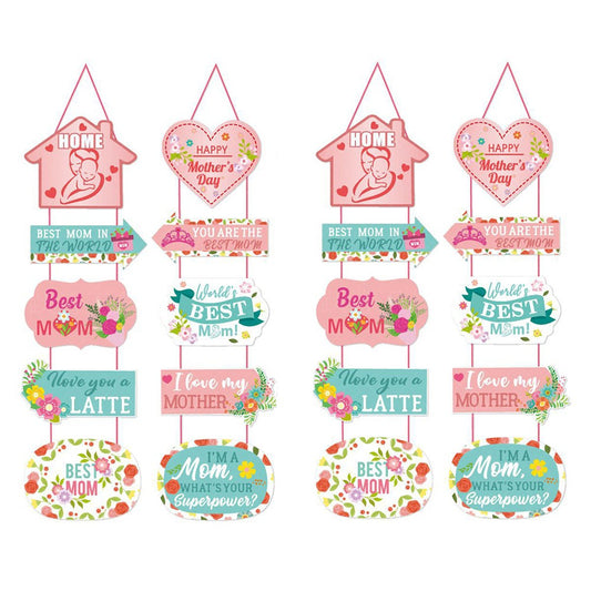 2 Sets of Mothers Day Door Banners Mothers Day Door Hanging Ornament Decoration
