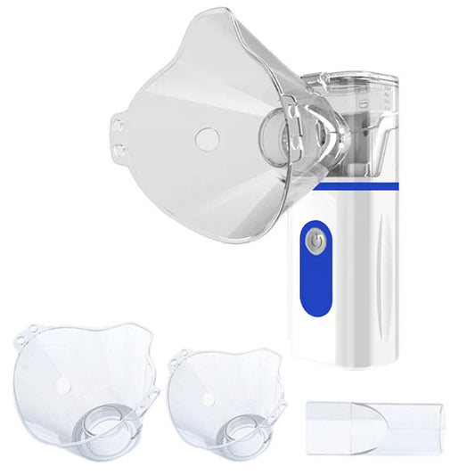Portable Battery Operated Nebulizer Machine Blue Handheld Mesh Nebulizer Mist Steam Inhaler for Breathing Problems