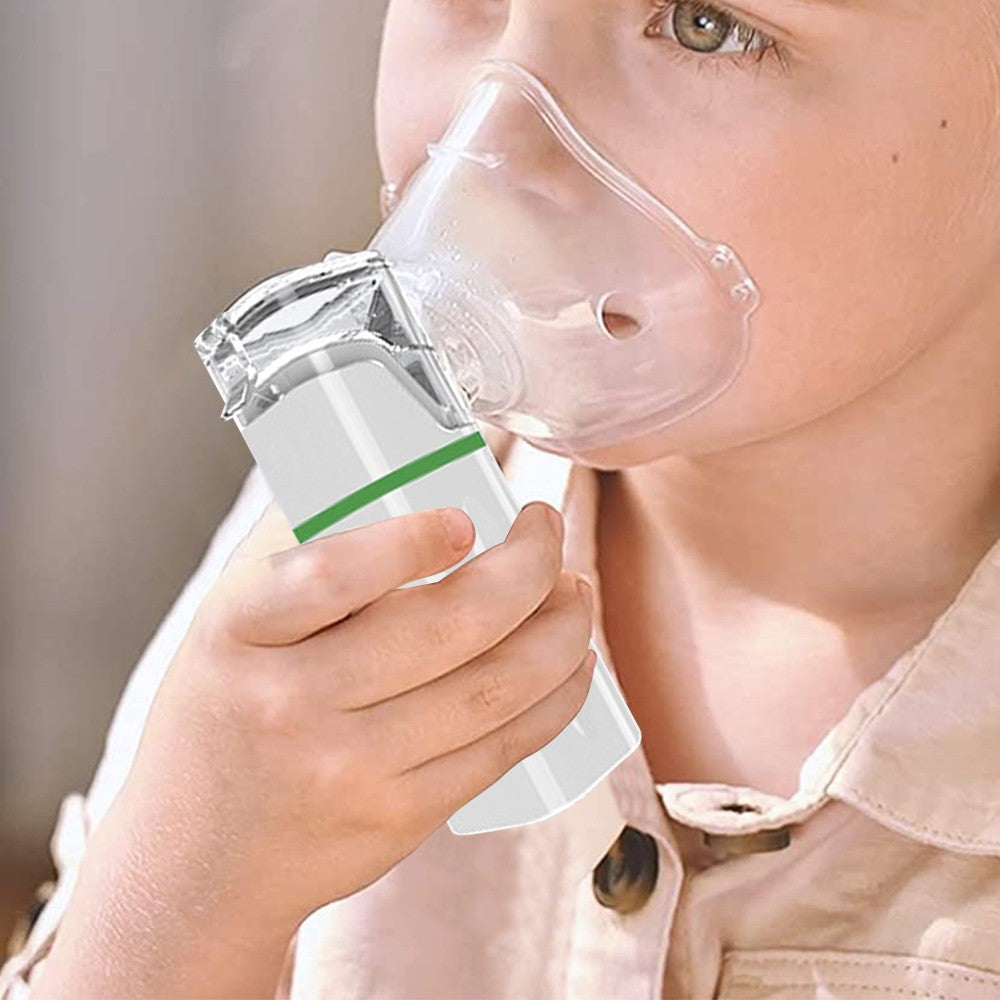 Portable Battery Operated Nebulizer Machine Green Handheld Mesh Nebulizer Mist Steam Inhaler for Breathing Problems
