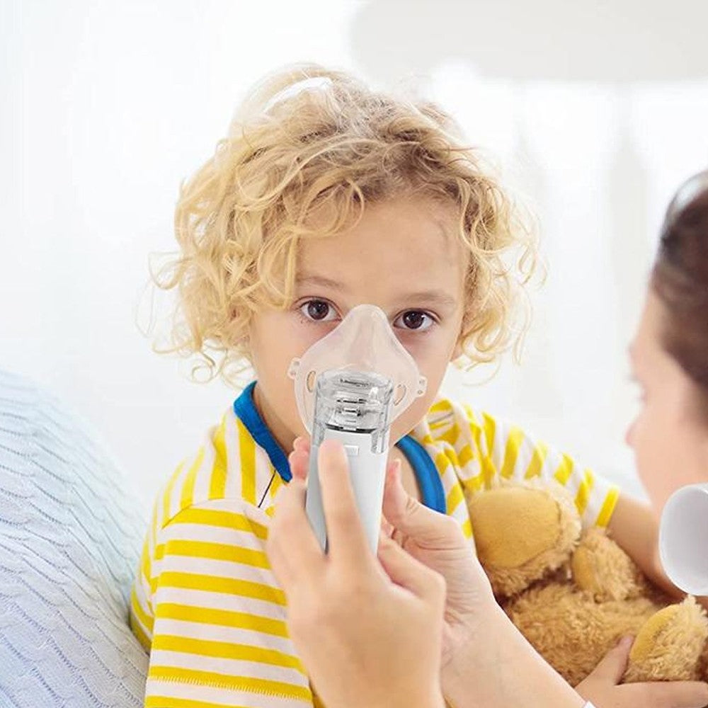 Portable Battery Operated Nebulizer Machine Grey Handheld Mesh Nebulizer Mist Steam Inhaler for Breathing Problems