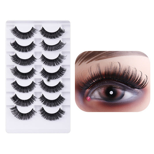 7 Pairs of D Curved Natural Curling False Eyelashes Air Feeling Faux False Eye Lashes Style 1