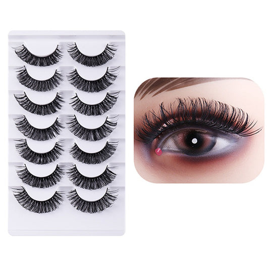 7 Pairs of D Curved Natural Curling False Eyelashes Air Feeling Faux False Eye Lashes Style 2