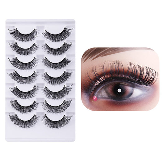7 Pairs of D Curved Natural Curling False Eyelashes Air Feeling Faux False Eye Lashes Style 3