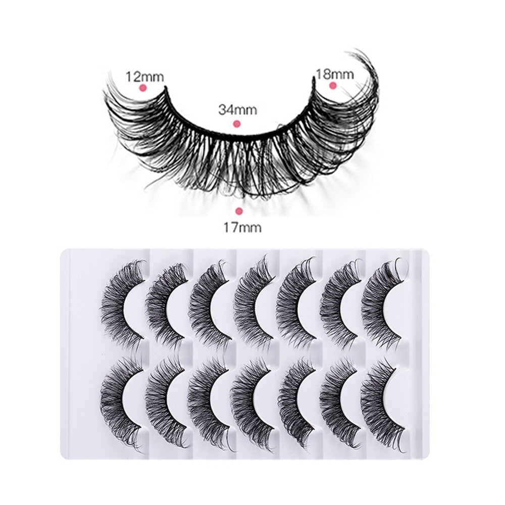 7 Pairs of D Curved Natural Curling False Eyelashes Air Feeling Faux False Eye Lashes Style 3