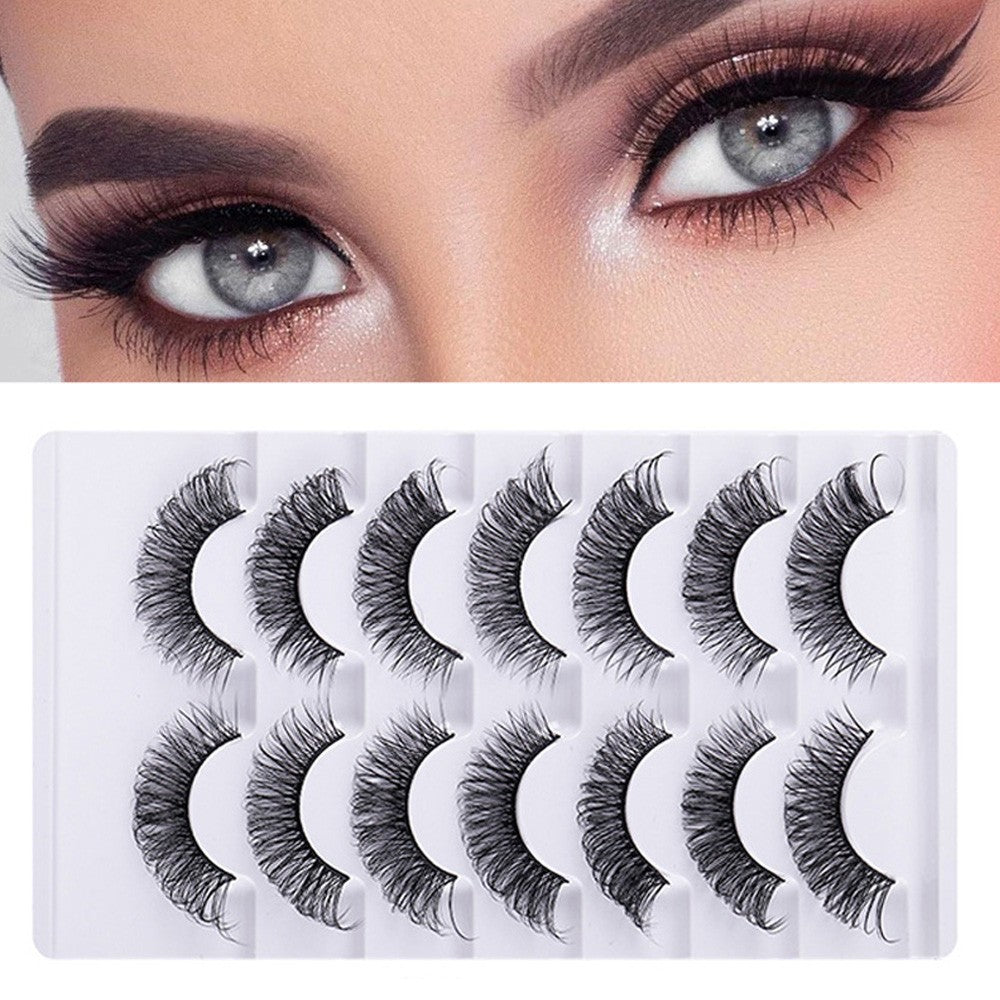 7 Pairs of D Curved Natural Curling False Eyelashes Air Feeling Faux False Eye Lashes Style 3