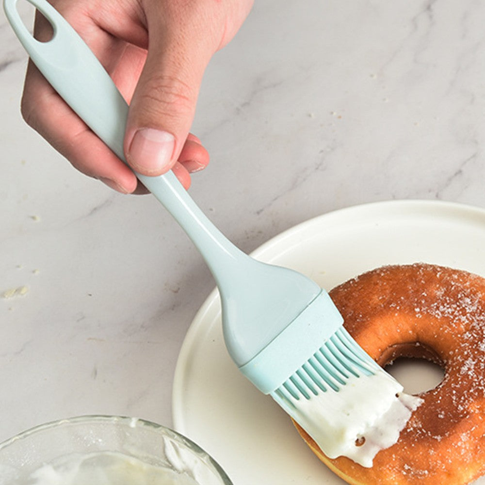 21.5cm Reusable Air Fryer Silicone Pot and 3Pcs Silicone Spatula Set Baking Tray Air Fryer Liner Pizza Oven Basket Mat Grey