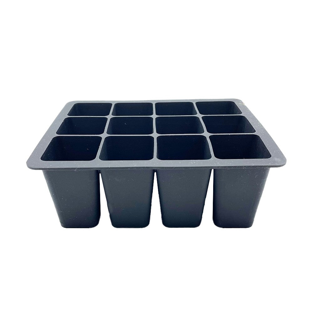 12 Cells Plant Seedling Tray Reusable Silicone Seed Starter Trays Pots Black