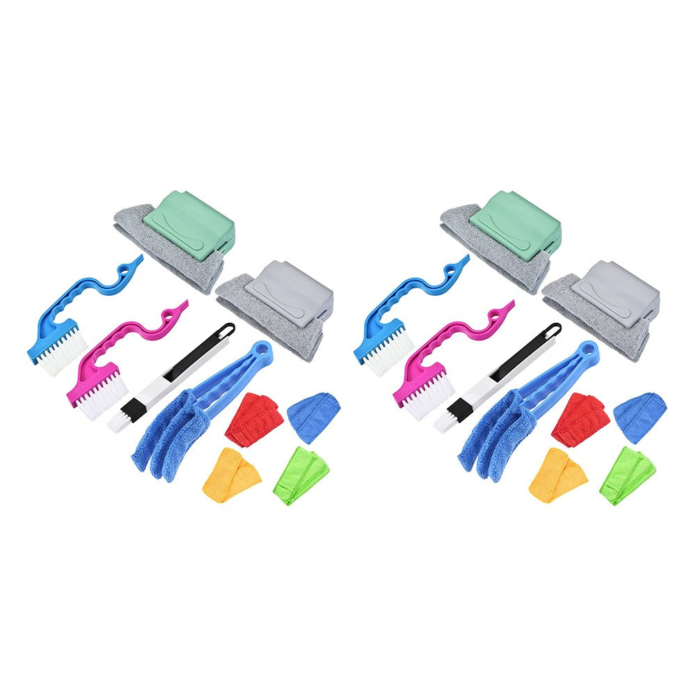 2 X Set of 6Pcs Window Groove Gap Cleaning Brushes Sliding Door Track Crevice Cleaning Brush Window Blind Cleaner