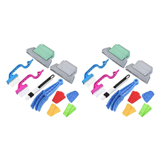 2 X Set of 6Pcs Window Groove Gap Cleaning Brushes Sliding Door Track Crevice Cleaning Brush Window Blind Cleaner