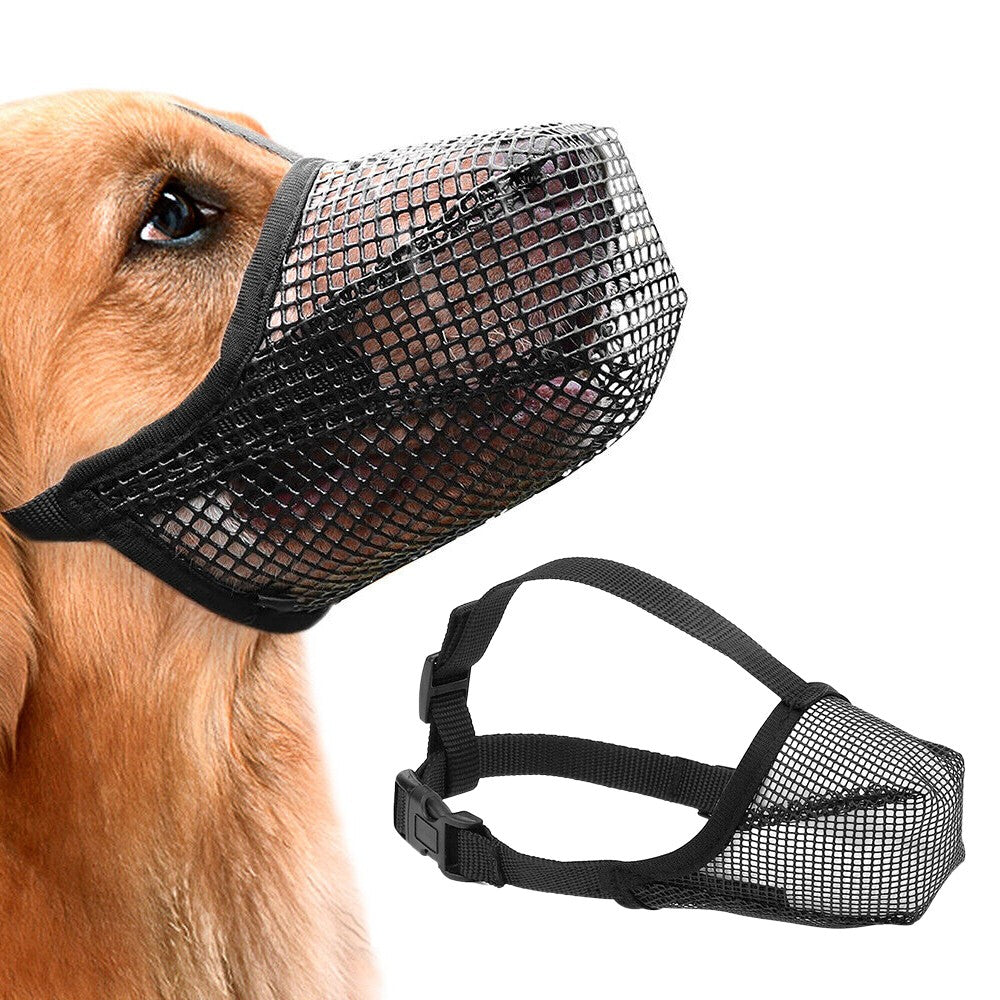 Pet Dog Muzzle Adjustable Mesh Covered Muzzles Breathable Pet Muzzle S Size