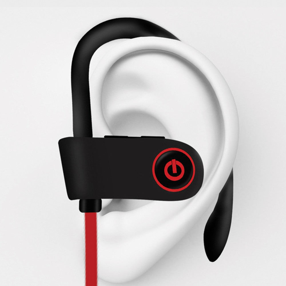 Bluetooth 5.0 Wireless Headphones Hanging Sports Headphones in-Ear Earphones Sound Isolation Headset Red