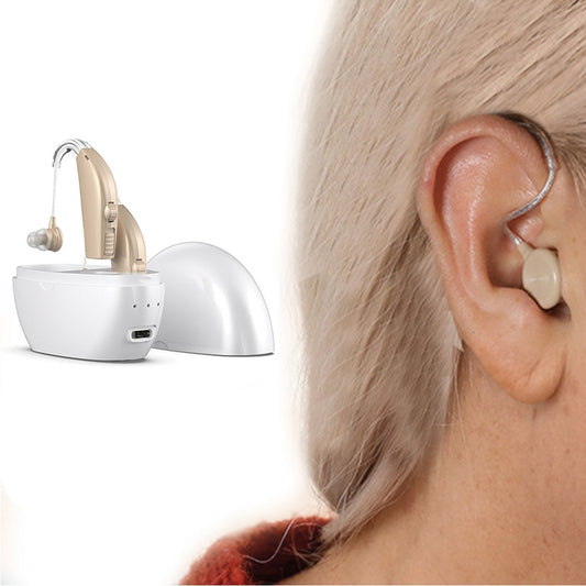 Hearing Aids for Seniors Rechargeable Noise Cancelling Hearing Aids Hearing Aids Amplifier White