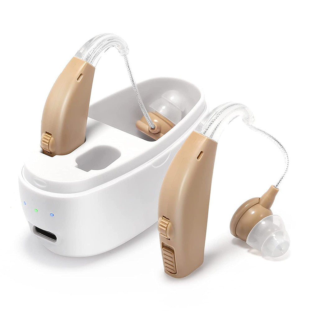 Hearing Aids for Seniors Rechargeable Noise Cancelling Hearing Aids Hearing Aids Amplifier White