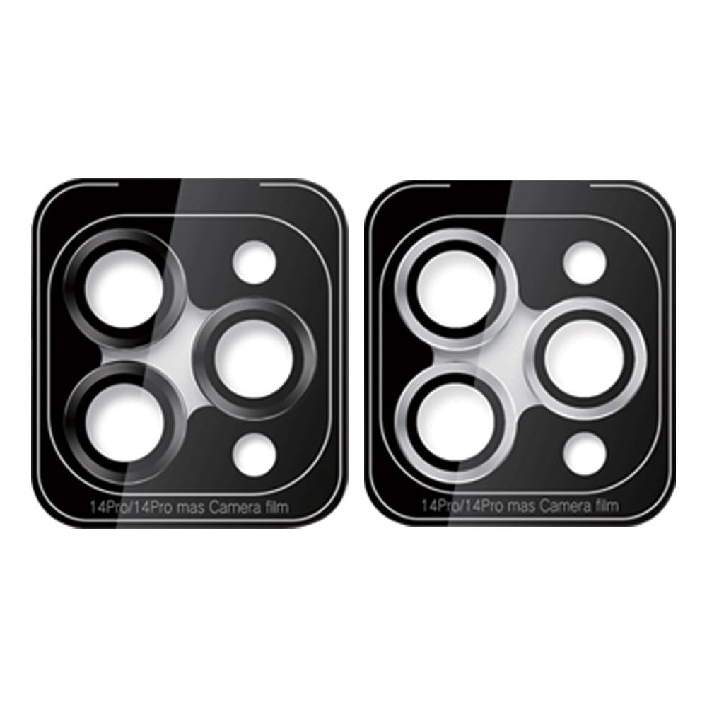 2 X Black Silver Camera Lens Protector for iPhone14pro-14promax Style 1