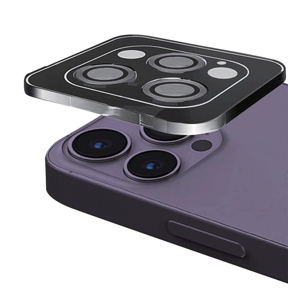 2 X Black Silver Camera Lens Protector for iPhone14pro-14promax Style 1