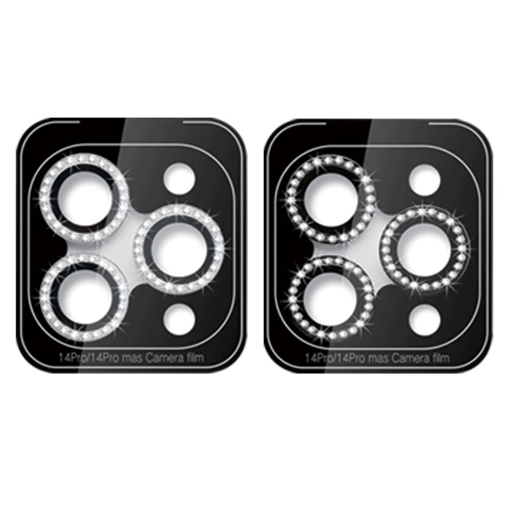 2 X Black Silver Camera Lens Protector for iPhone14pro-14promax Style 3