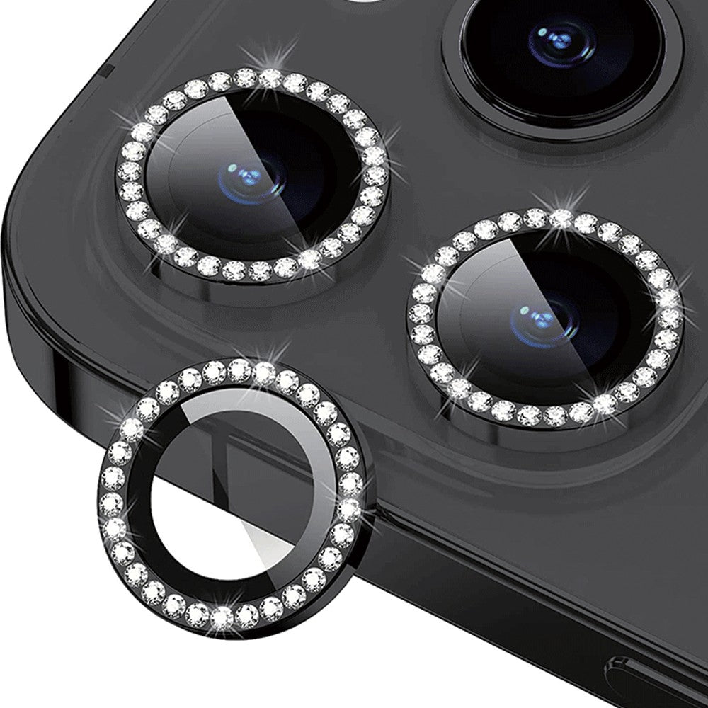 2 X Black Silver Camera Lens Protector for iPhone14pro-14promax Style 3