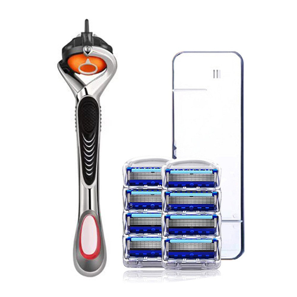 Non Brand Mens Razor with 8Pcs 5-Layer Refills Razor Blade Set Beard Shaving Razor Trimmer