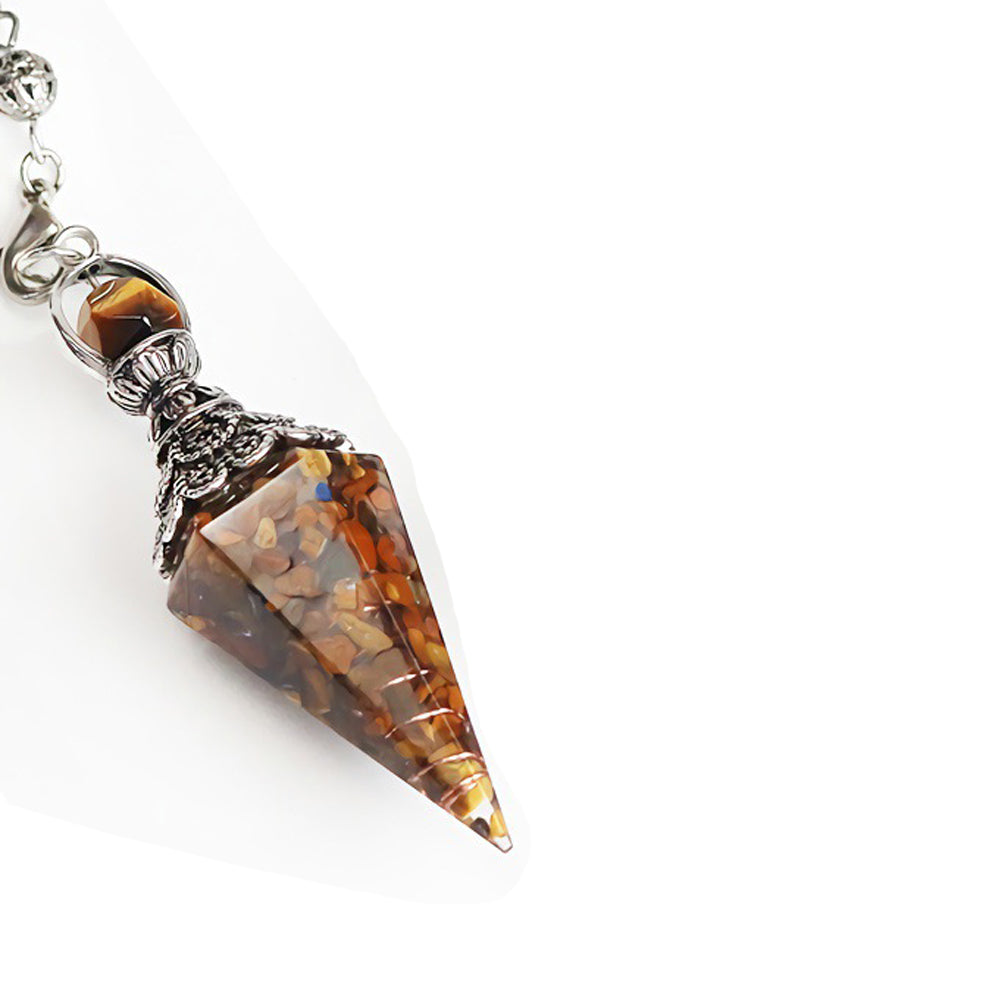 Resin Pendants Chakra Pendants Reiki Pendants Hexagonal Dowsing Pendulum Brown