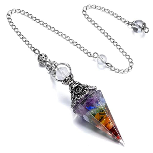 Resin Pendants Chakra Pendants Reiki Pendant Hexagonal Dowsing Pendulum Colorful