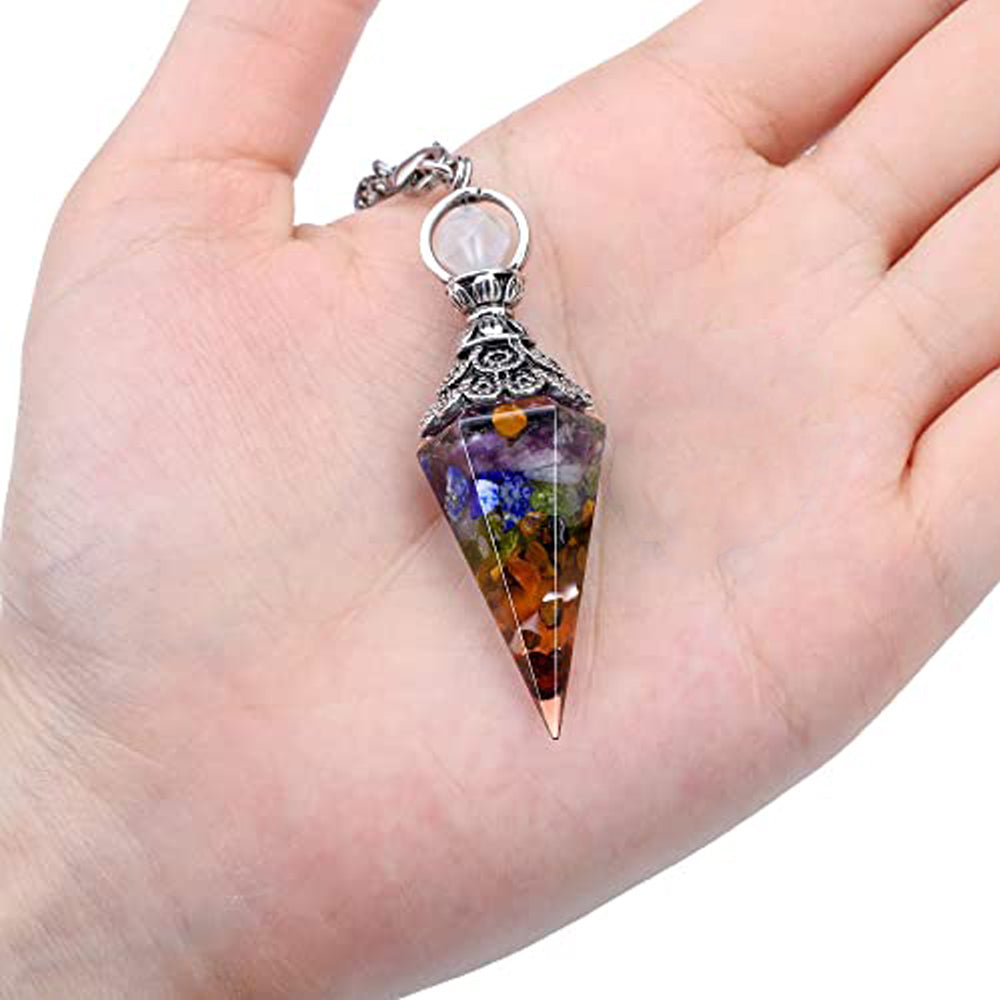 Resin Pendants Chakra Pendants Reiki Pendant Hexagonal Dowsing Pendulum Colorful