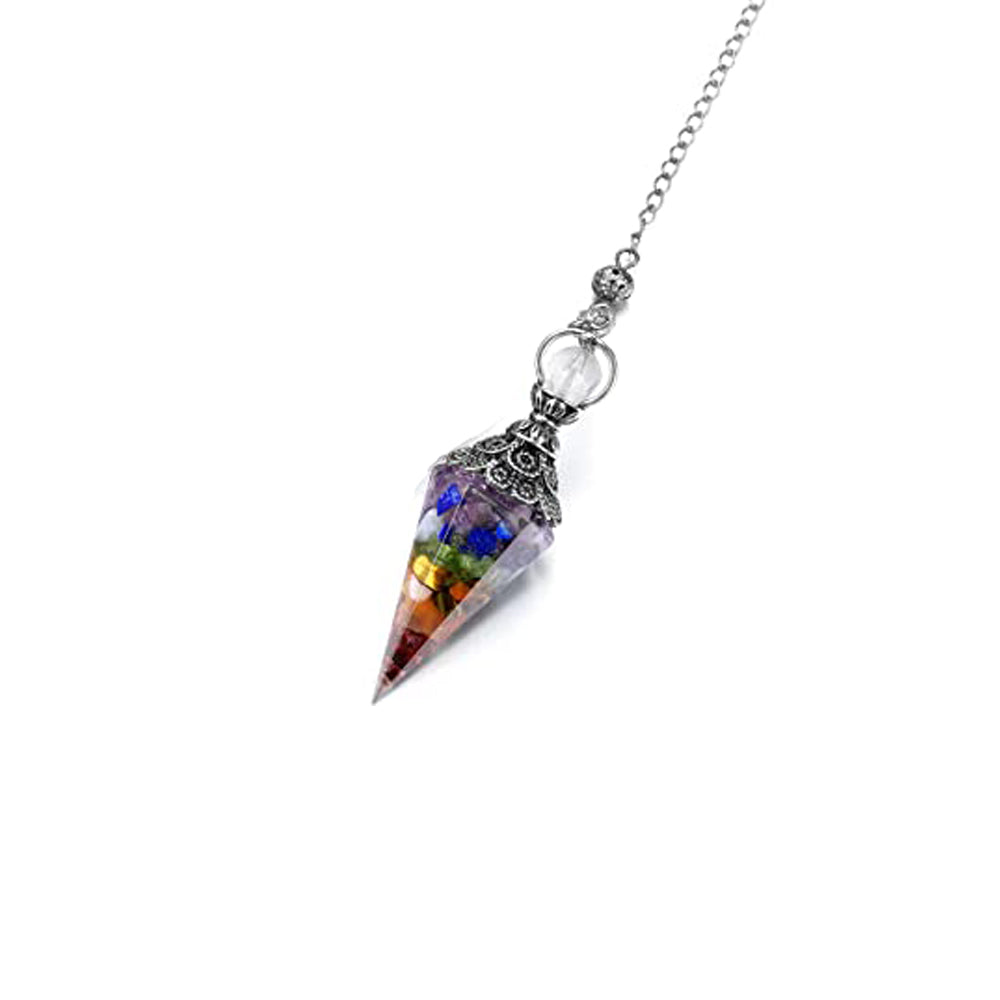 Resin Pendants Chakra Pendants Reiki Pendant Hexagonal Dowsing Pendulum Colorful