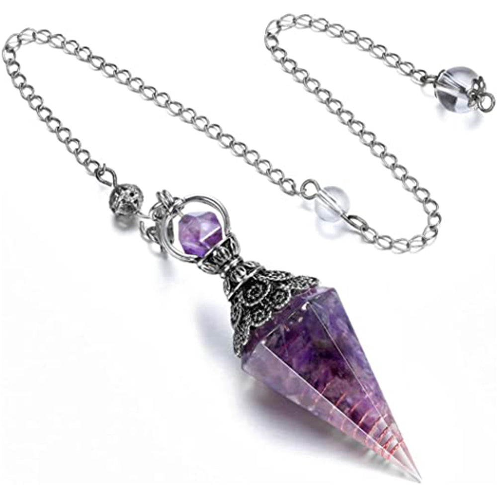 Resin Pendants Chakra Pendants Reiki Pendants Hexagonal Dowsing Pendulum Purple