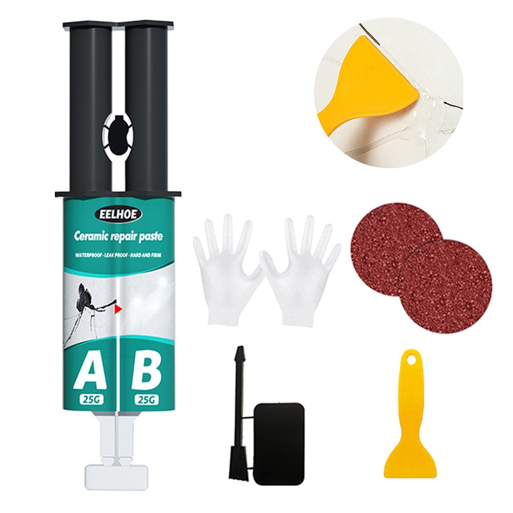 1 X White Tile Repair Paste Kit Enamel Tub Repair Filler Tile Wall Repair Agent with Scraper