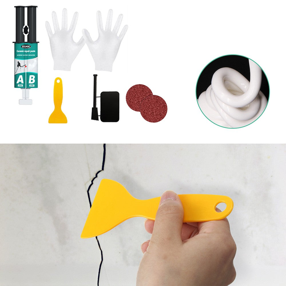 2 X White Tile Repair Paste Kit Enamel Tub Repair Filler Tile Wall Repair Agent with Scraper