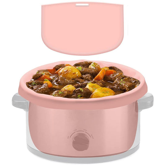 Silicone Slow Cooker Liners for 6 QT Crockpot Reusable Crock Pot Divider Cooking Bag Pink